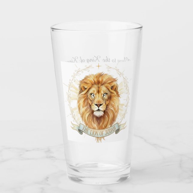 Majestic Lion of Judah Christian Glass Tumbler  (Anverso)