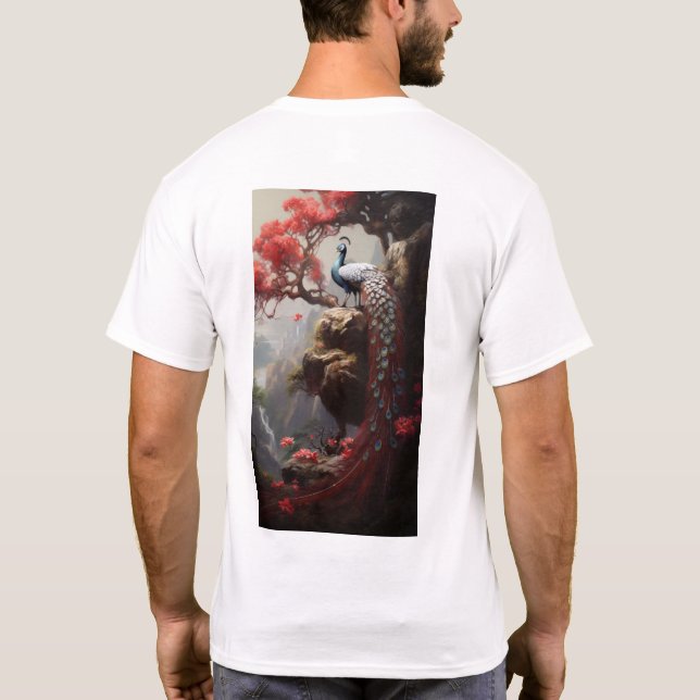 Majestic Peacock en la camiseta del árbol antiguo (Reverso)