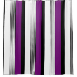 Majestic Violet Stripes Shower Cortina