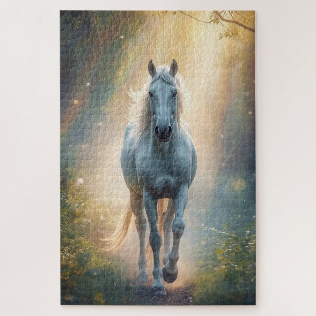 Majestic White Horse Jigsaw Puzzle (Vertical)