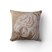 Majestuosa Almohada de Tirar de Tigre Blanco – Luj