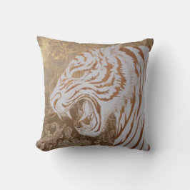 Majestuosa Almohada de Tirar de Tigre Blanco – Luj