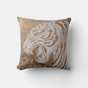 Majestuosa Almohada de Tirar de Tigre Blanco – Luj