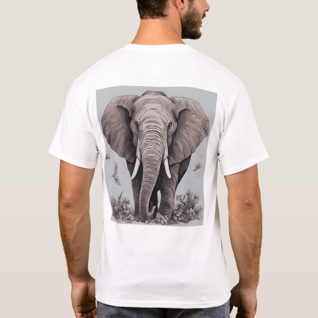 Majestuosa Camiseta de Elefante   (Reverso)