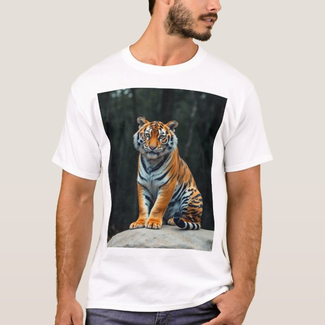 "Majestuosa camiseta del tigre de Bengala: Eleganc (Anverso)