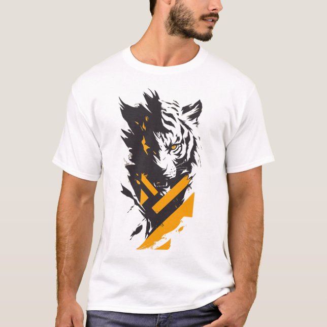 Majestuosa camiseta gráfica de tigre - el rugido d (Anverso)