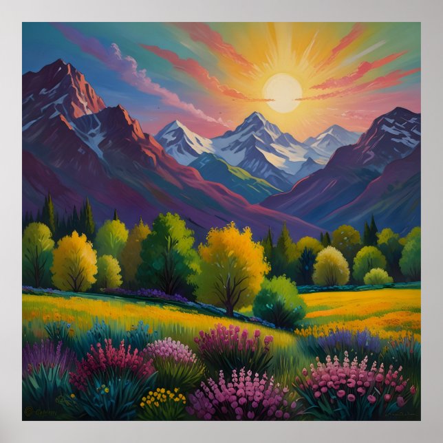 Majestuosa obra de arte de montaña (Frente)
