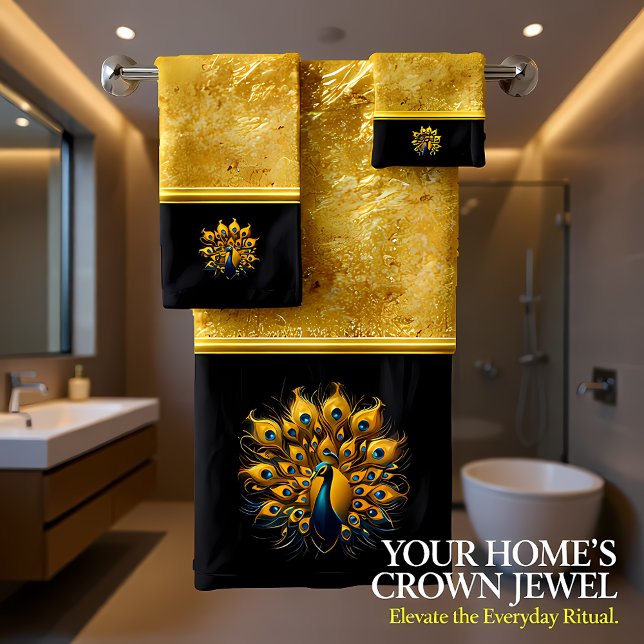 Majestuosa Pantalla De Pavo Real Azul Y Oro (Subido por el creador)