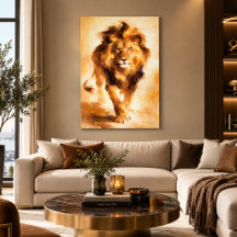 Majestuosa pintura abstracta de león dorado Arte d