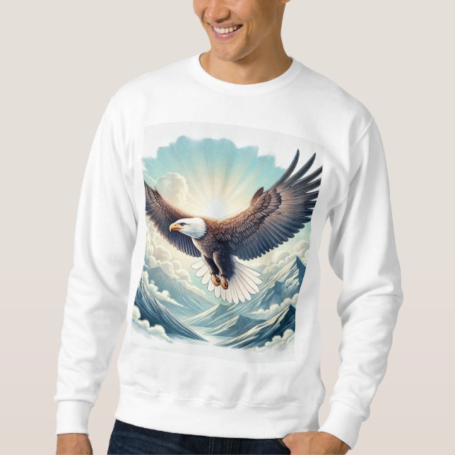"Majestuosa sudadera de águila calva: Encendiendo  (Anverso)