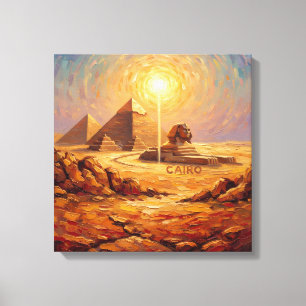 Majestuosas Pirámides de El Cairo y lienzo de la E