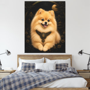 Majestuoso arte fantástico de Pomerania negro dora