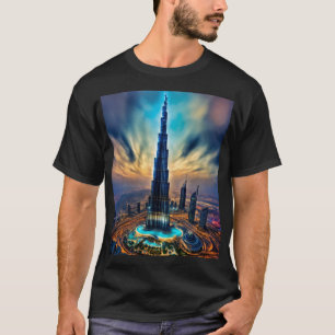 Majestuoso Burj Khalifa - Diseño de camiseta en co