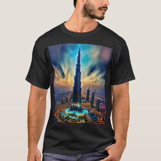 Majestuoso Burj Khalifa - Diseño de camiseta en co