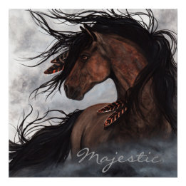 Majestuoso caballo humeante de Bihrle Poster