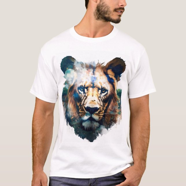 Majestuoso diseño de camisetas de león - Rey de la (Anverso)