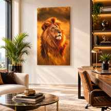 Majestuoso León Dorado al Atardecer – Arte de Pare