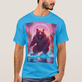 Majestuoso oso oso pardo en la camiseta del bosque