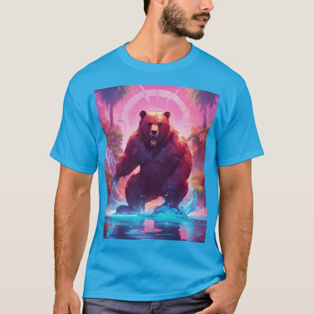 Majestuoso oso oso pardo en la camiseta del bosque (Anverso)