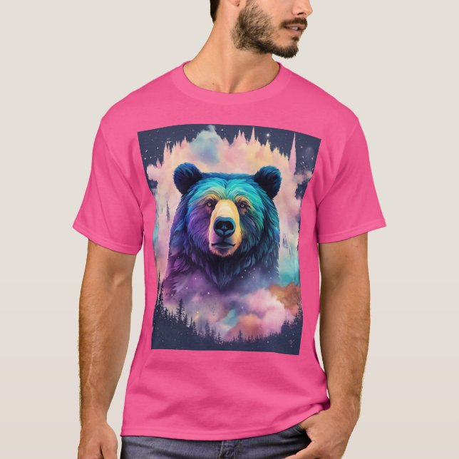Majestuoso oso oso pardo en la camiseta del bosque (Anverso)