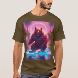 Majestuoso oso oso pardo en la camiseta del bosque