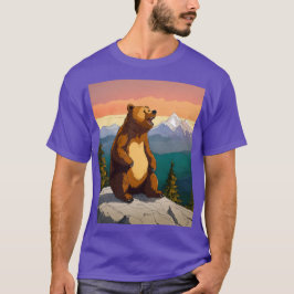 Majestuoso oso oso pardo en la camiseta del bosque