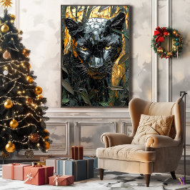 Majestuoso pantera en arte de impasto dinámico
