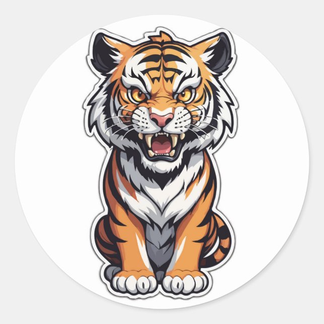 Majestuoso Pegatina de tigres - Desate el poder in (Anverso)
