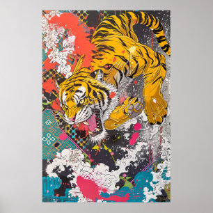 Majestuoso Poster de Arte Tigre - Illu de Vida Sil