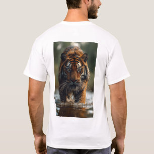 Majestuoso tigre caminando por una camiseta acuáti
