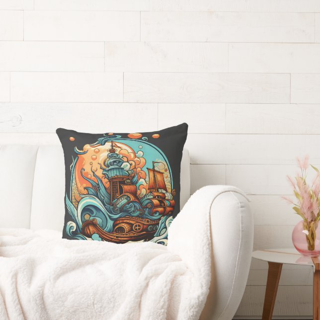 Majestuoso velero - Navegar por el Cojín decorativ (Sofá)
