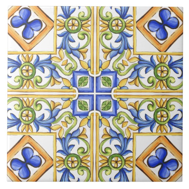 Majólica, azulejos mediterráneos, (Frente)