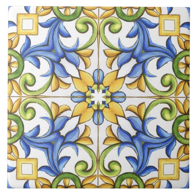 Majólica, azulejos mediterráneos, (Frente)