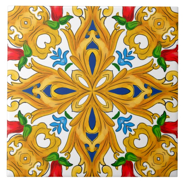 Majólica, azulejos mediterráneos, (Frente)