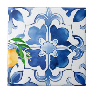 Majólica, limón, azulejos sicilianos,