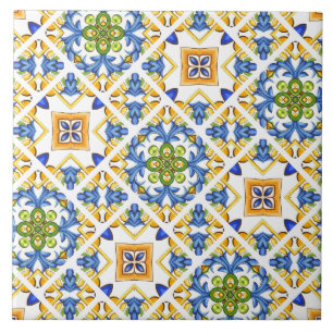 Majólica, limón, azulejos sicilianos, mosaico cerá