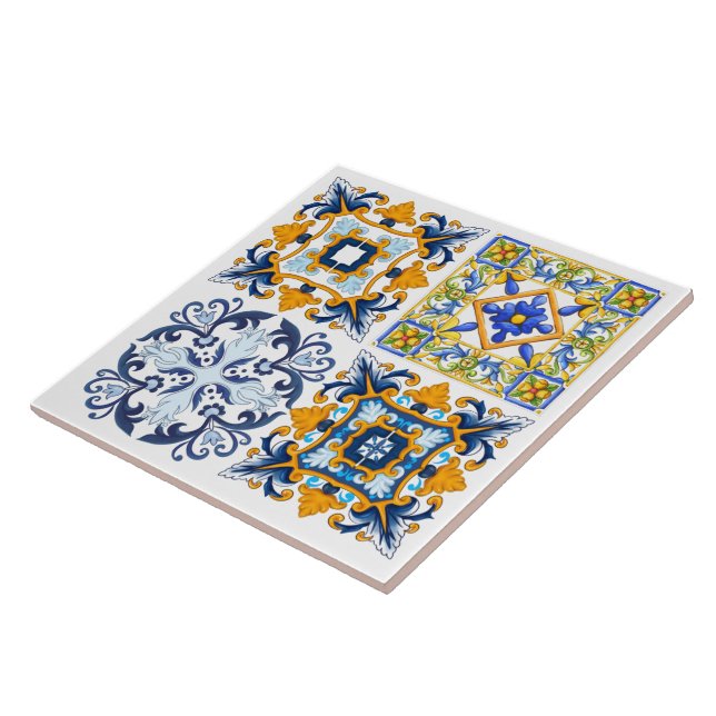 Majólica, limones, baldosas sicilianas  (Lado)