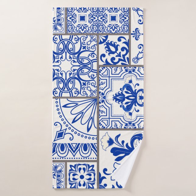 Majólica victoriana: Patrón de mosaico de mosaico  (Toalla de baño)