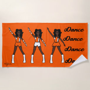 Majorette/Dancer Toalla de playa (blanco Naranja)