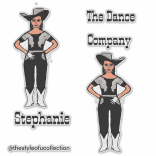 Majorette occidental / Pegatinas bailarines Plata