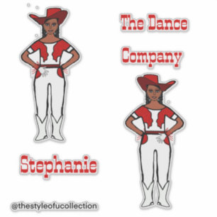 Majorette Occidental / Pegatinas de bailarina Blan