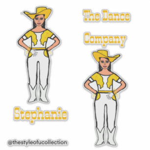 Majorette Occidental / Pegatinas de bailarina Blan