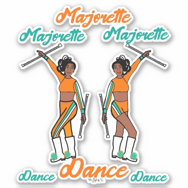 Majorette Pegatinas (Aqua Naranja 2) (Anverso)