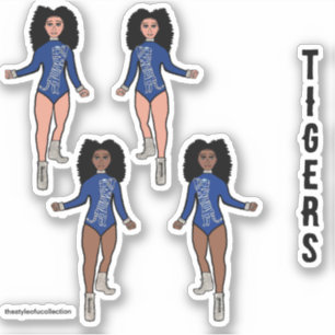 Majorette / Pegatinas bailarines Blue Silver Tiger