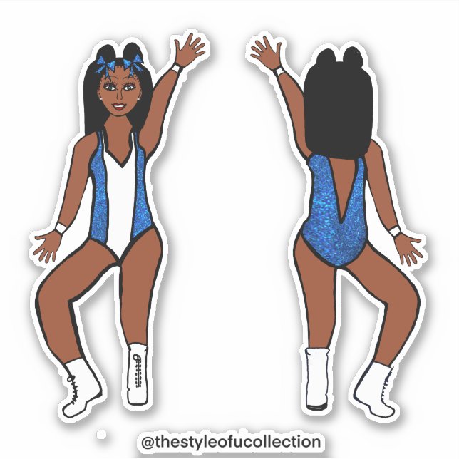Majorette / Pegatinas bailarines Blue Spark #1 (Anverso)