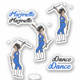 Majorette / Pegatinas bailarines Diamante Azul