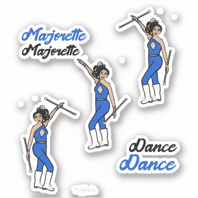 Majorette / Pegatinas bailarines Diamante Azul (Anverso)