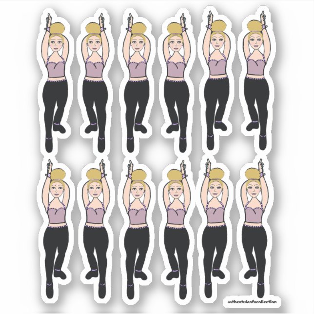 Majorette / Pegatinas bailarines Lilac Black 2 (Anverso)