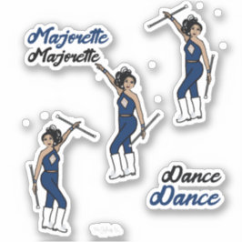 Majorette / Pegatinas bailarines Navy Diamante 2