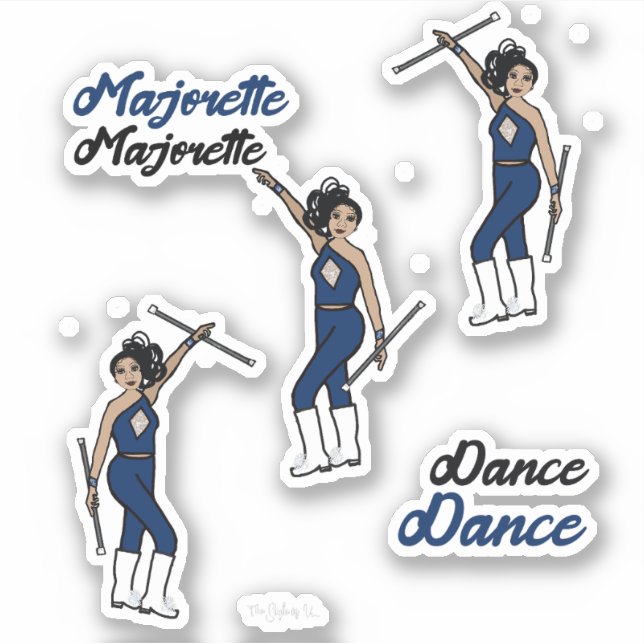 Majorette / Pegatinas bailarines Navy Diamante 2 (Anverso)